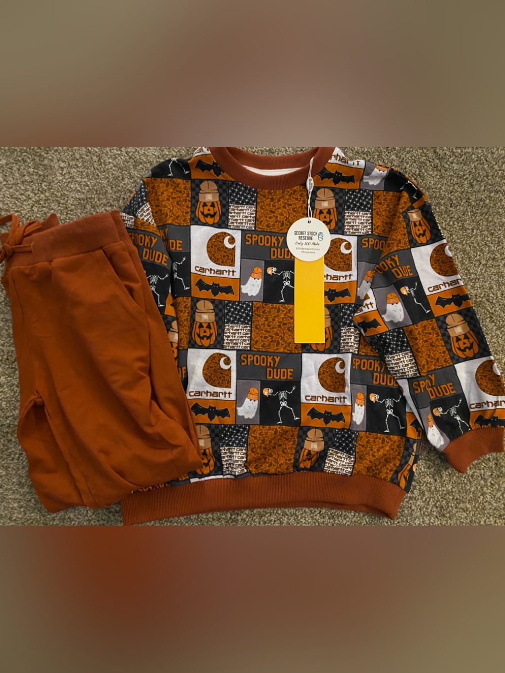 Secret Stock Reserve 7/8 Halloween bamboo French terry set NWT